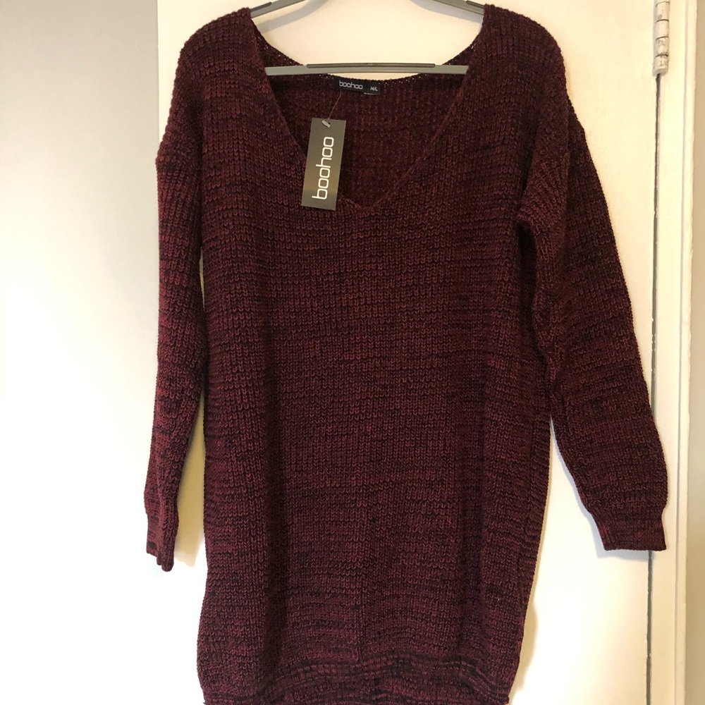 Boohoo V-neck Sweater Dress